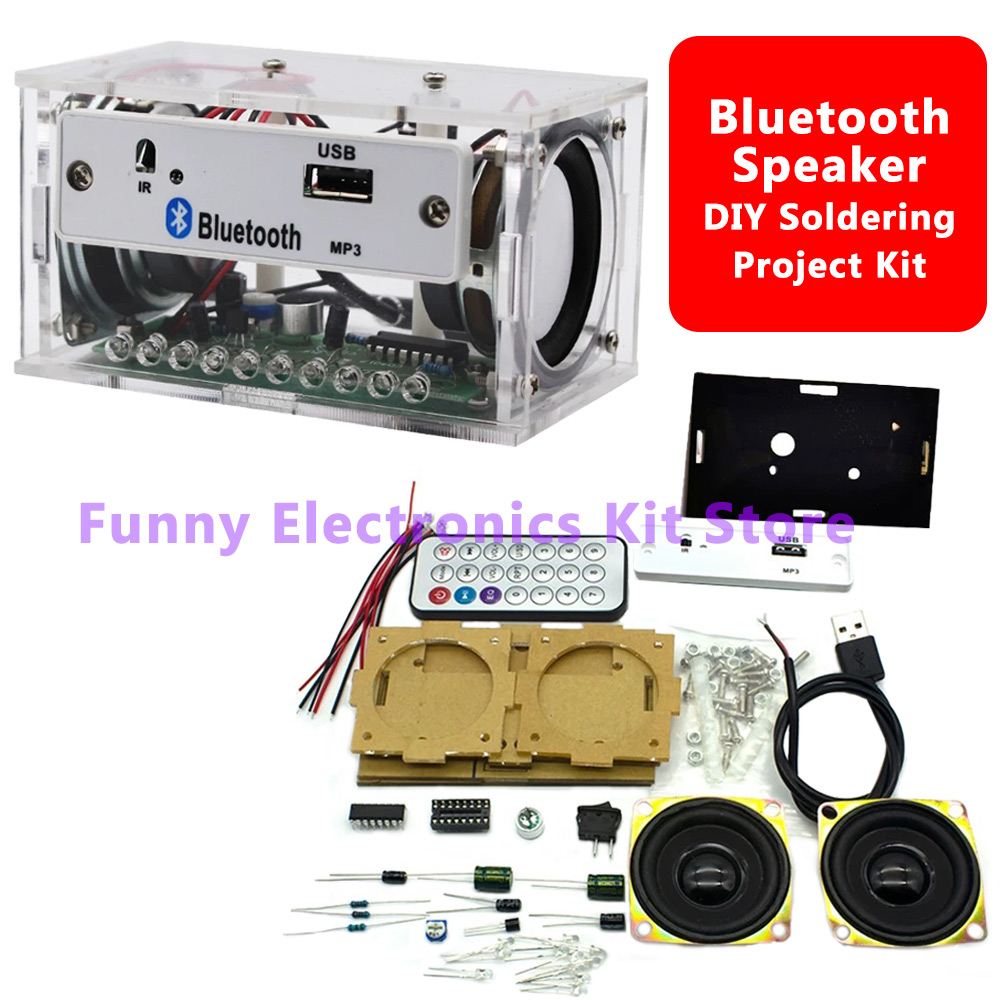 Diy Electronics Learning Kit - DIY Bluetooth-luidsprekerkit Wit Stereo Elektronisch Soldeerproject